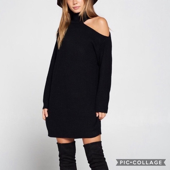SALE!! Black Maxi Sweater w/Bare Shoulder - Picture 4 of 7
